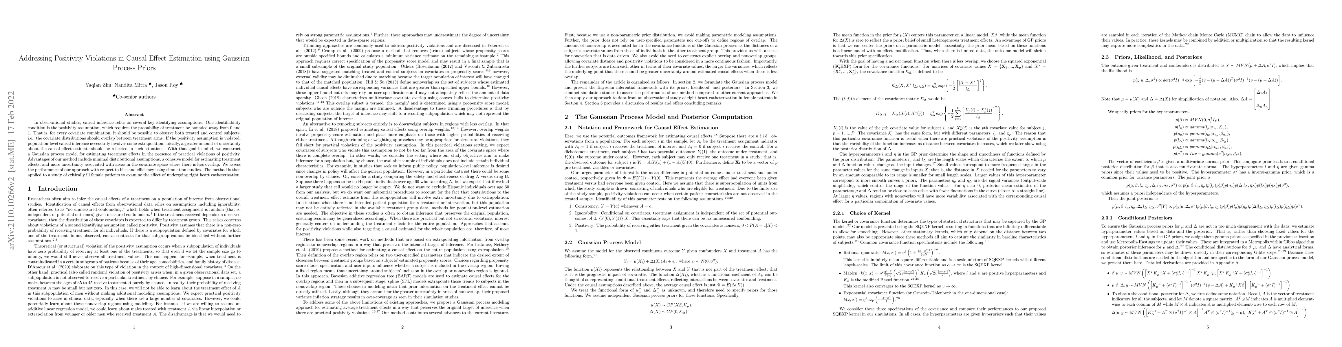 Thumbnail for Addressing Positivity Violations in Causal Effect Estimation using
  Gaussian Process Priors