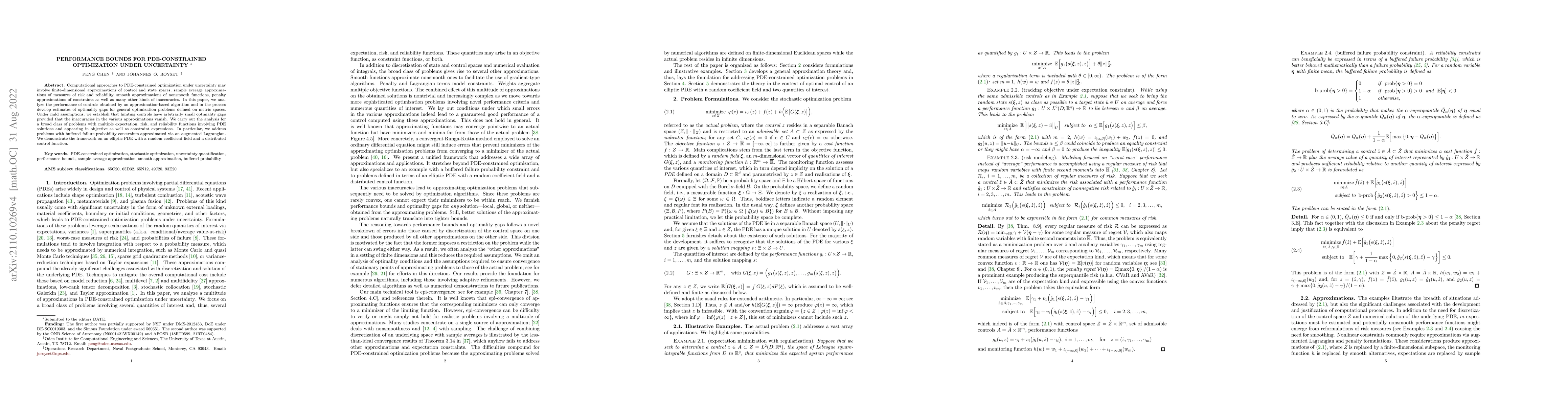 Thumbnail for Performance Bounds for PDE-Constrained Optimization under Uncertainty