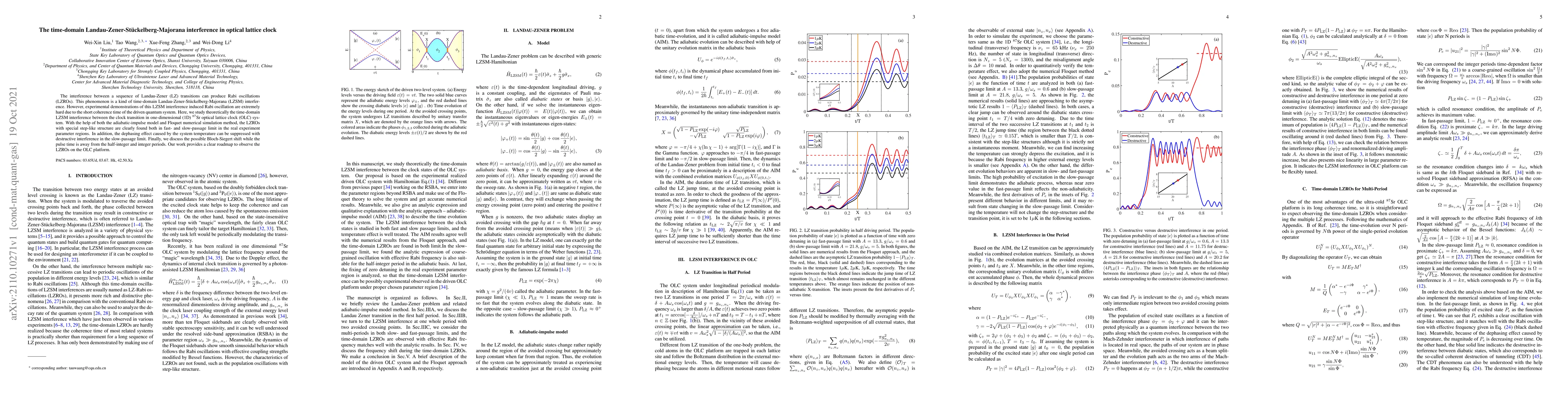 Thumbnail for The time-domain Landau-Zener-Stuckelberg-Majorana interference in
  optical lattice clock