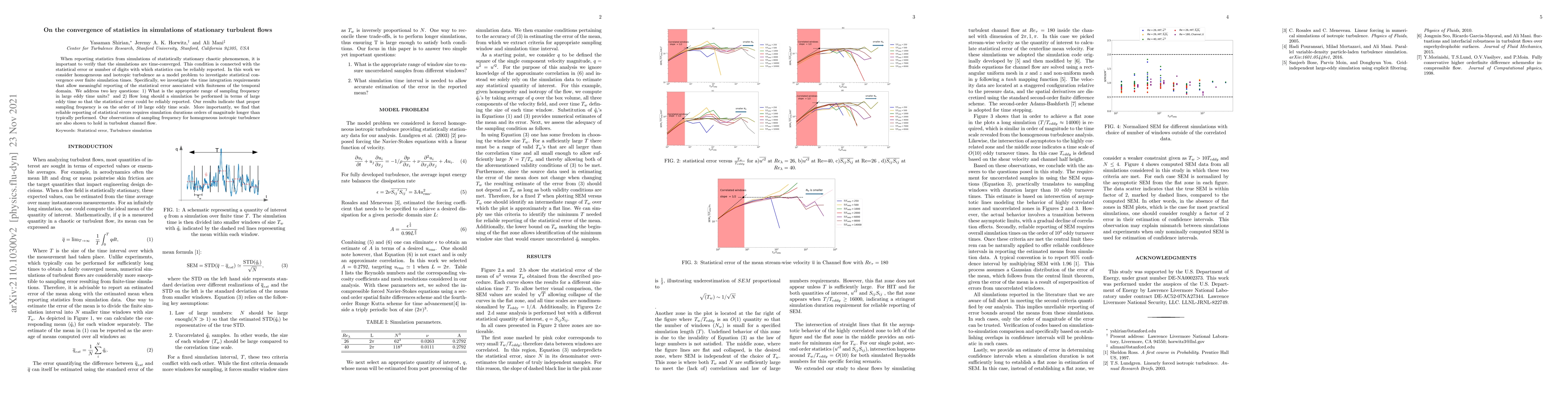 Thumbnail for On the convergence of statistics in simulations of stationary turbulent
  flows