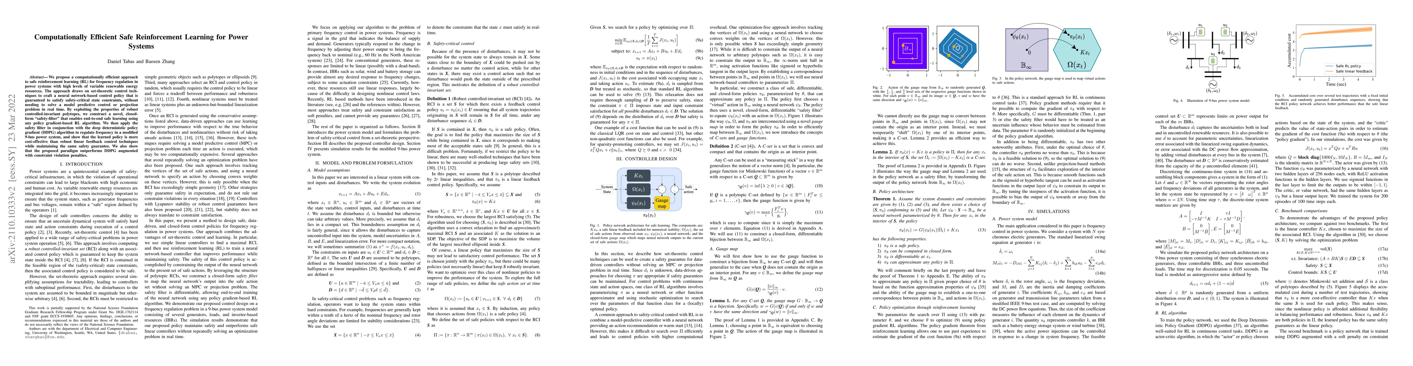 Thumbnail for Computationally Efficient Safe Reinforcement Learning for Power Systems