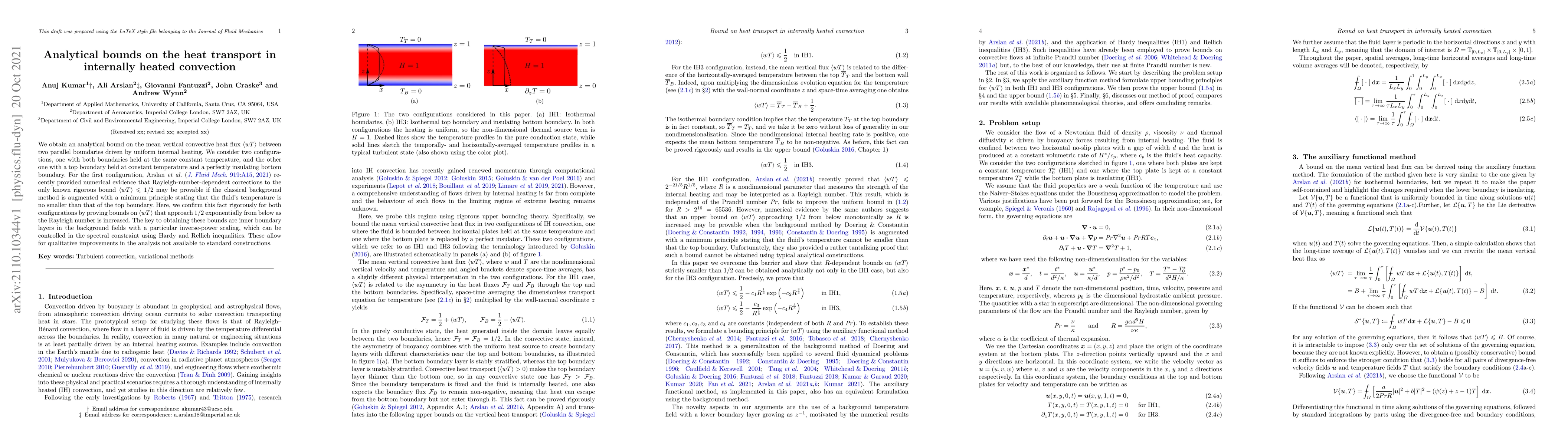 Thumbnail for Analytical bounds on the heat transport in internally heated convection