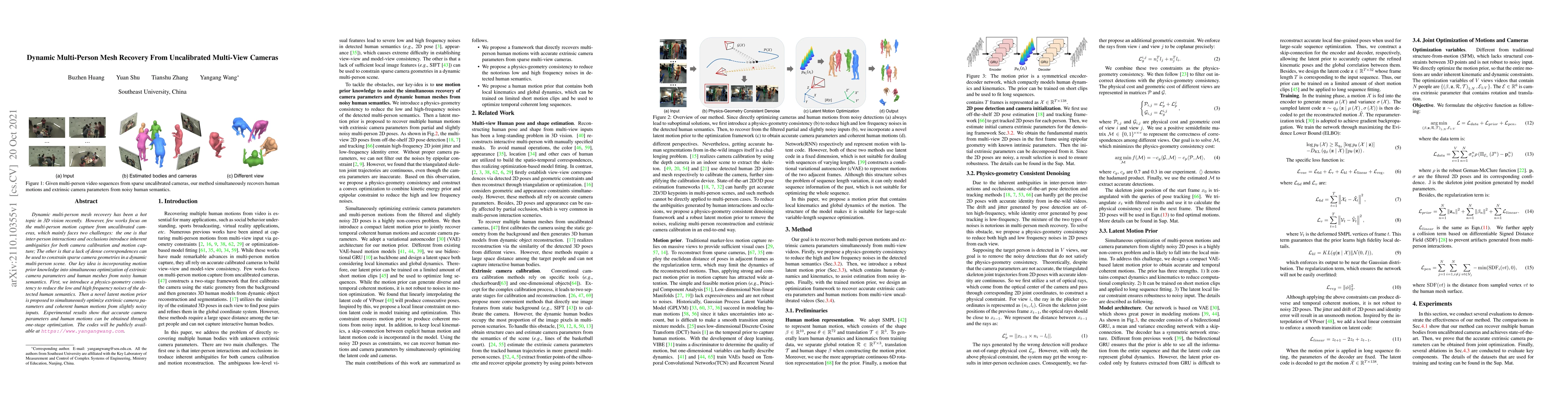 Thumbnail for Dynamic Multi-Person Mesh Recovery From Uncalibrated Multi-View Cameras