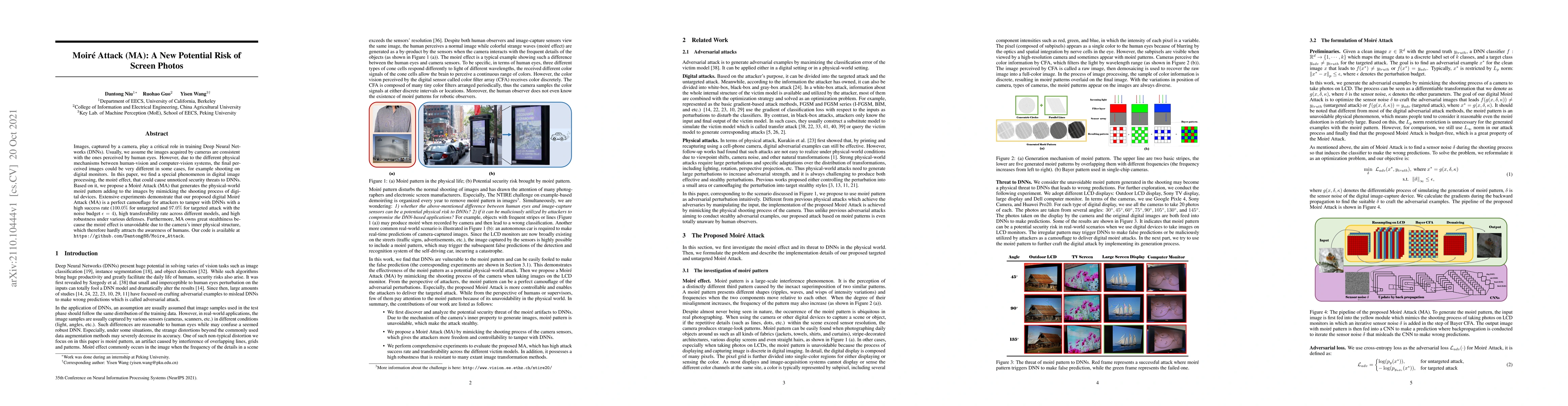 Thumbnail for Moir\'e Attack (MA): A New Potential Risk of Screen Photos