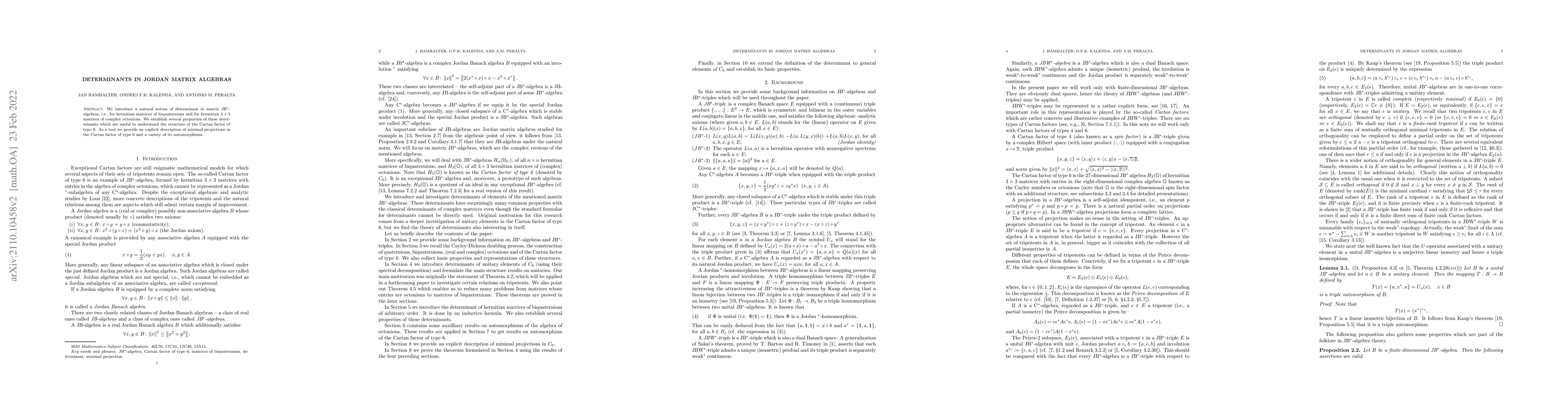 Thumbnail for Determinants in Jordan matrix algebras