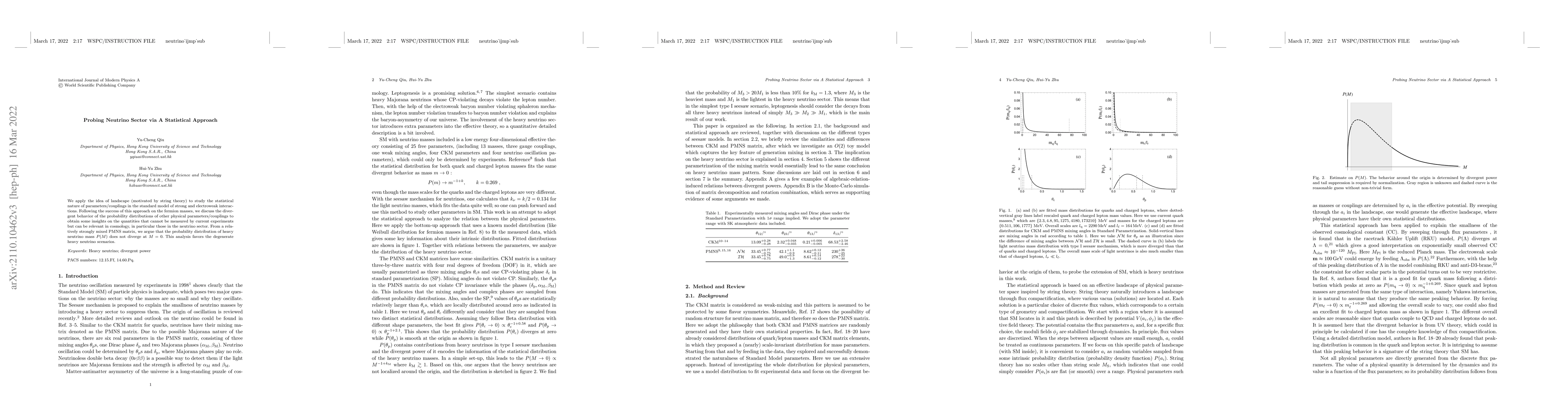 Thumbnail for Probing The Neutrino Sector via A Statistical Approach