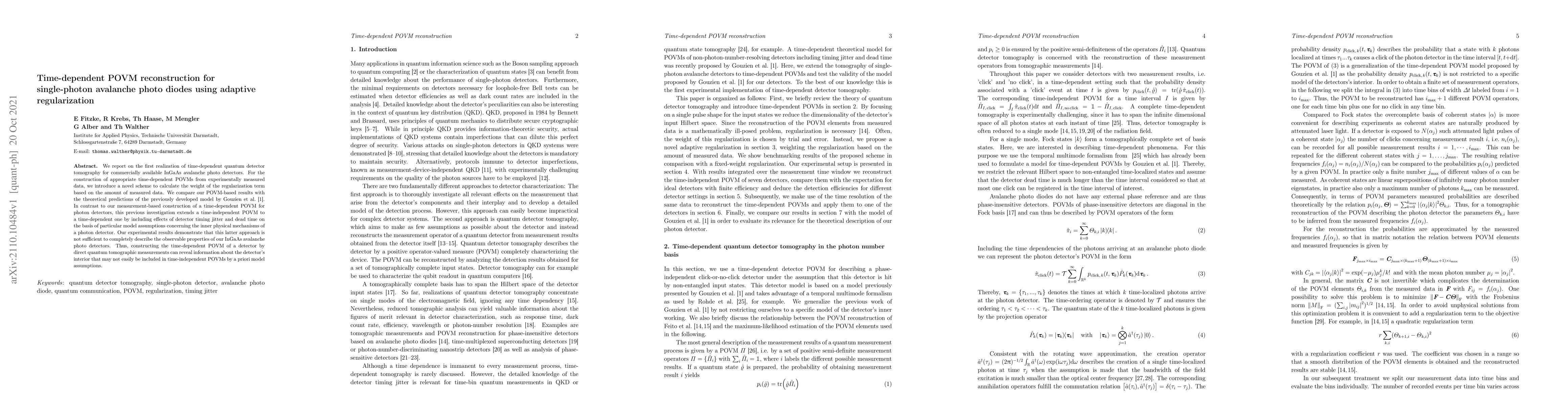 Thumbnail for Time-dependent POVM reconstruction for single-photon avalanche photo
  diodes using adaptive regularization