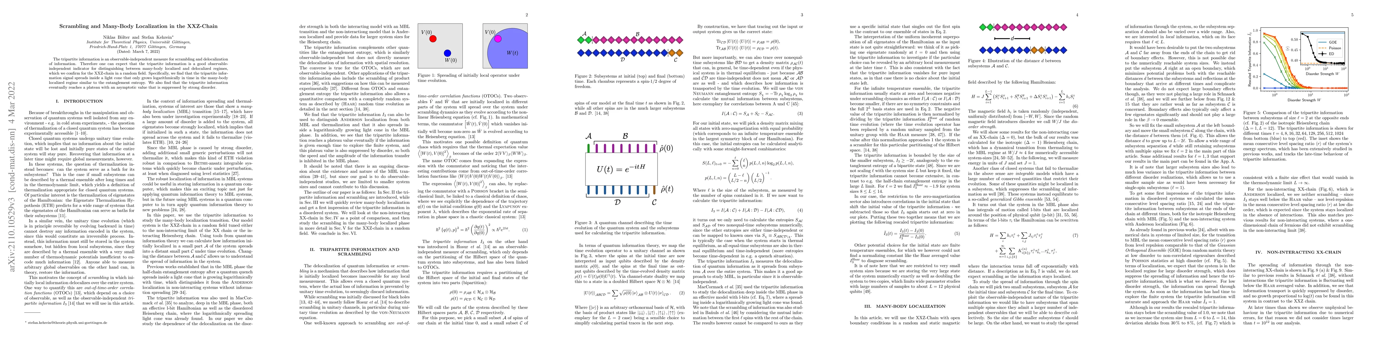 Thumbnail for Scrambling and Many-Body Localization in the XXZ-Chain