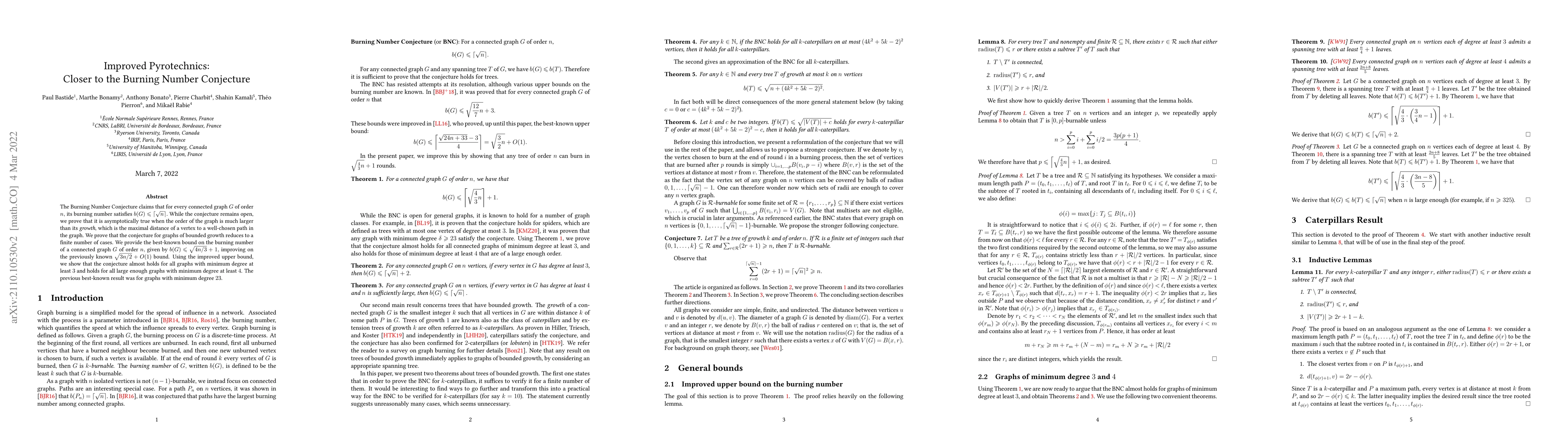 Thumbnail for Improved pyrotechnics : Closer to the burning graph conjecture