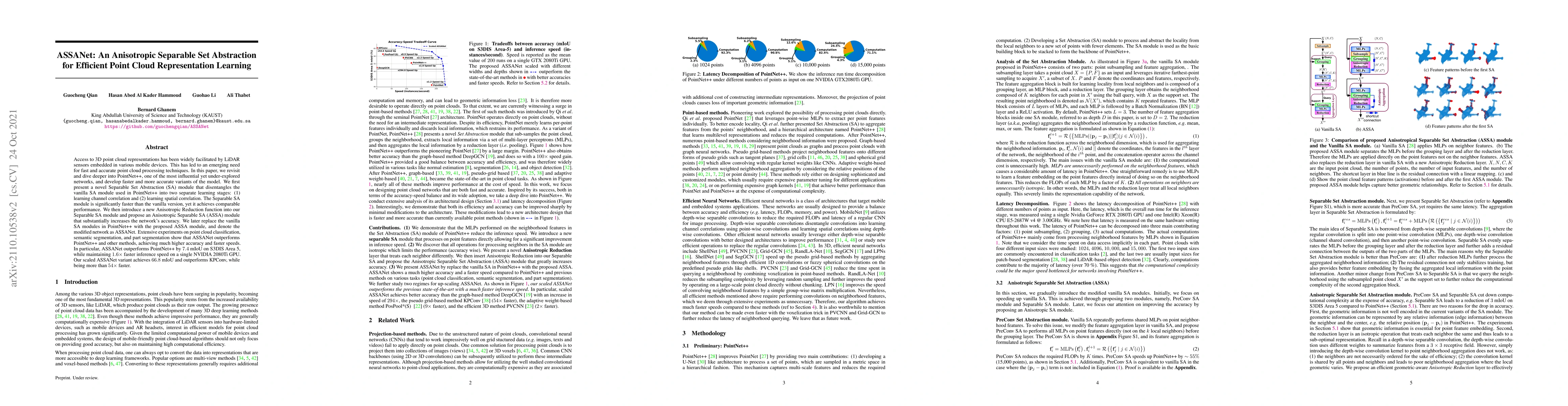 Thumbnail for ASSANet: An Anisotropic Separable Set Abstraction for Efficient Point
  Cloud Representation Learning