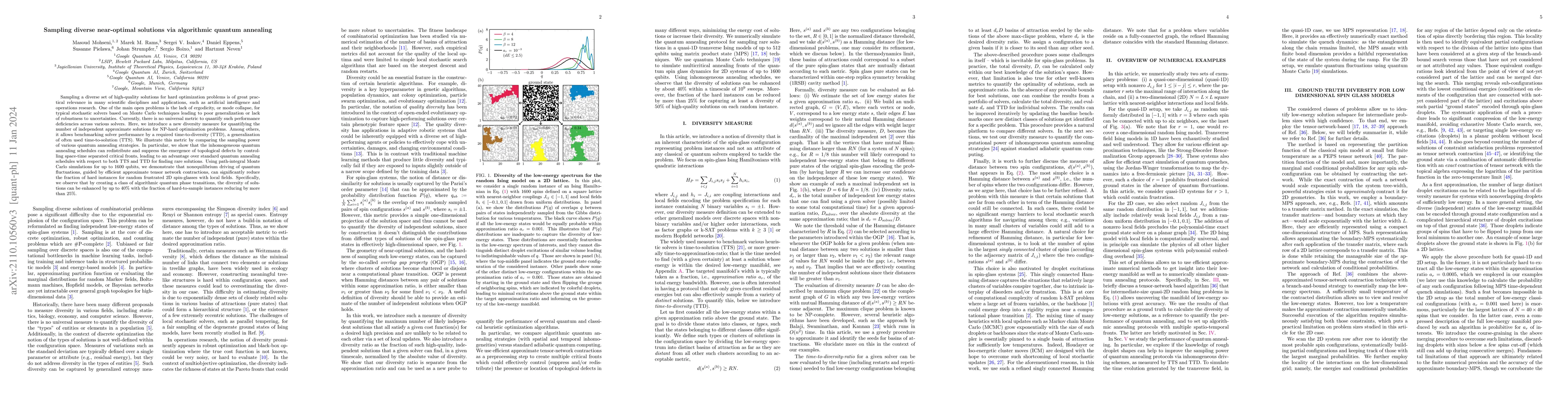 Thumbnail for Sampling diverse near-optimal solutions via algorithmic quantum
  annealing