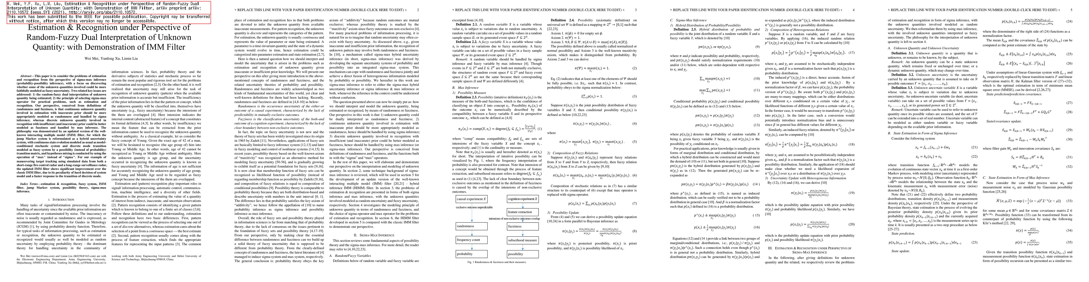 Thumbnail for Estimation & Recognition under Perspective of Random-Fuzzy Dual
  Interpretation of Unknown Quantity: with Demonstration of IMM Filter