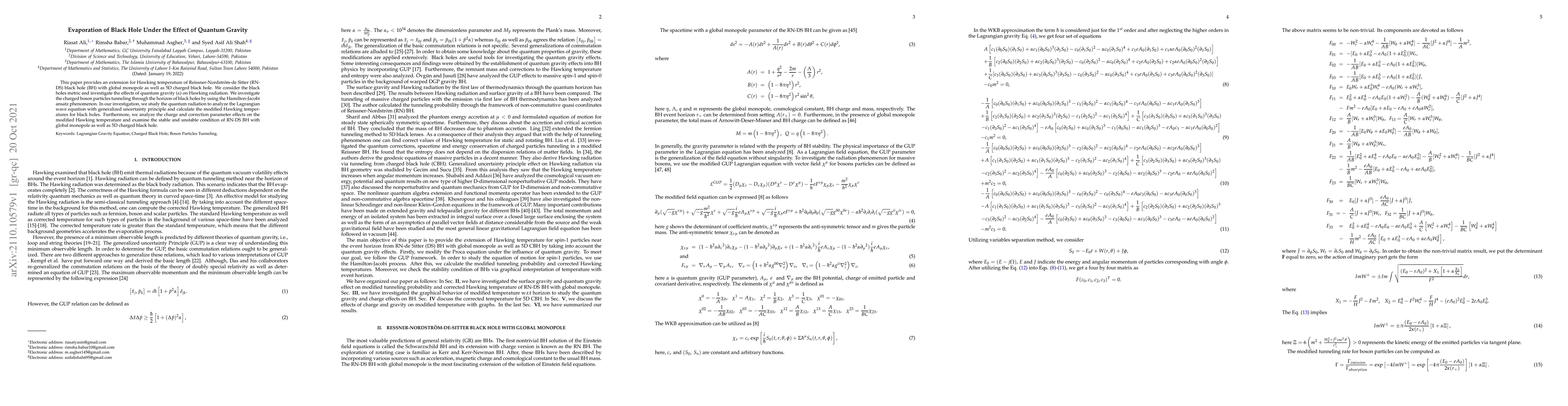 Thumbnail for Evaporation of Black Hole Under the Effect of Quantum Gravity