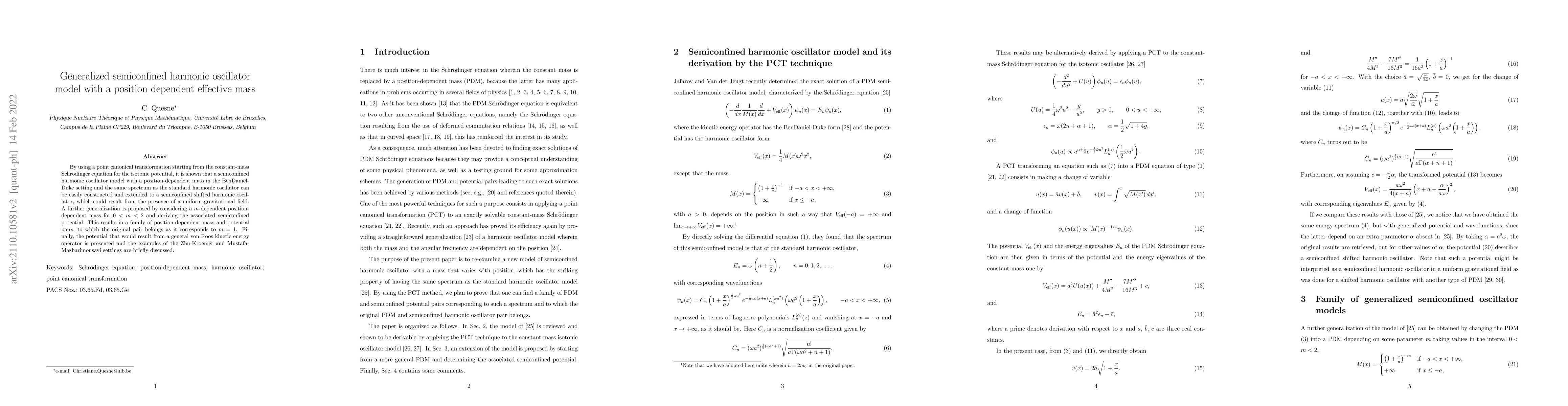 Thumbnail for Generalized semiconfined harmonic oscillator model with a
  position-dependent effective mas