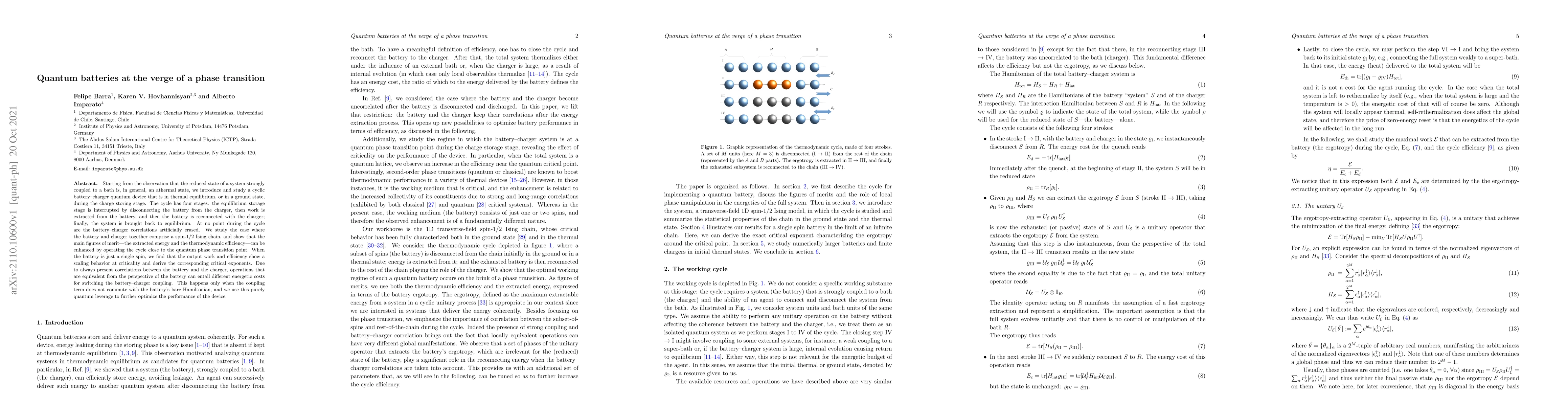 Thumbnail for Quantum batteries at the verge of a phase transition