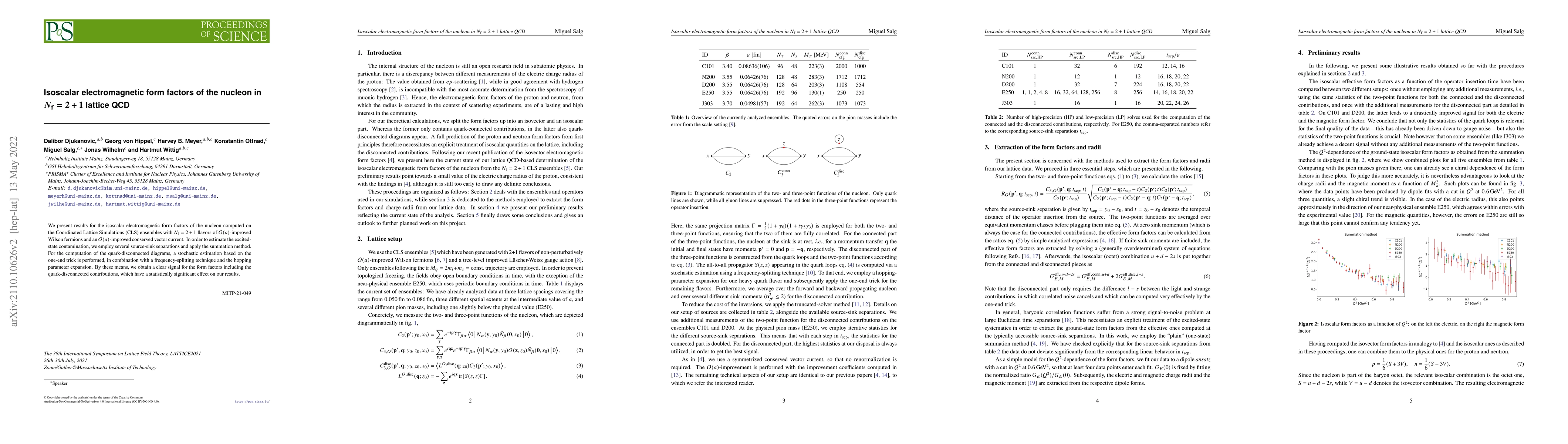 Thumbnail for Isoscalar electromagnetic form factors of the nucleon in $N_\mathrm{f} =
  2 + 1$ lattice QCD