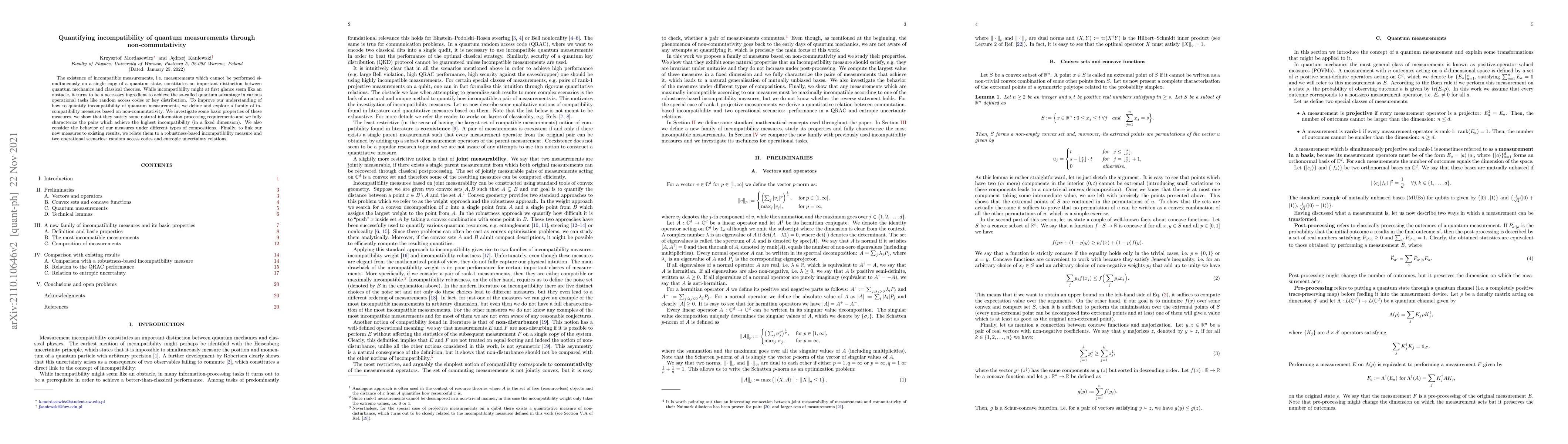 Thumbnail for Quantifying incompatibility of quantum measurements through
  non-commutativity