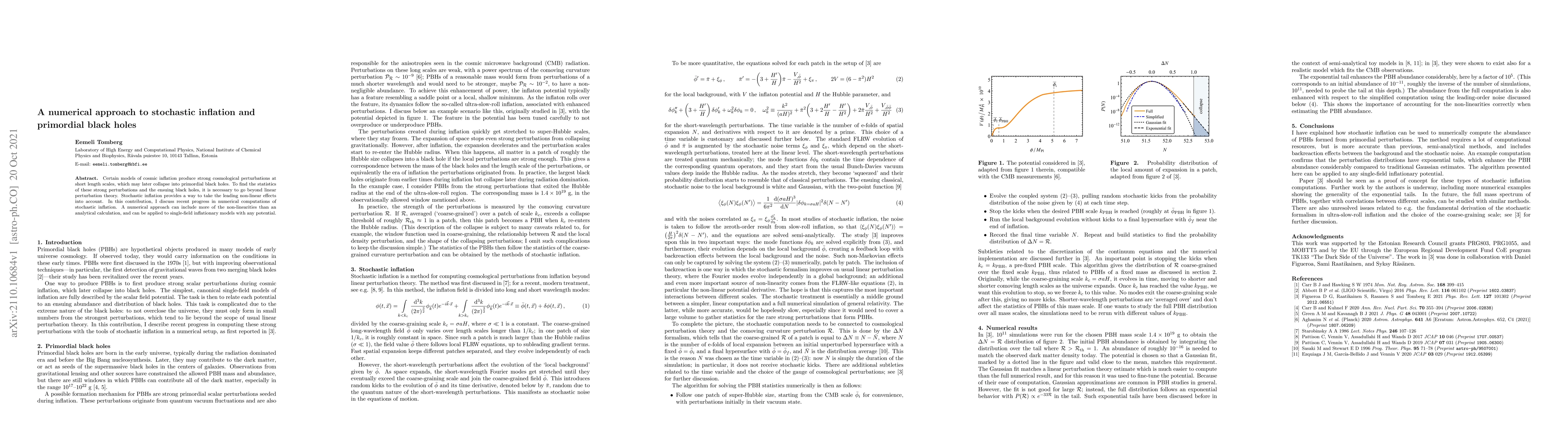 Thumbnail for A numerical approach to stochastic inflation and primordial black holes