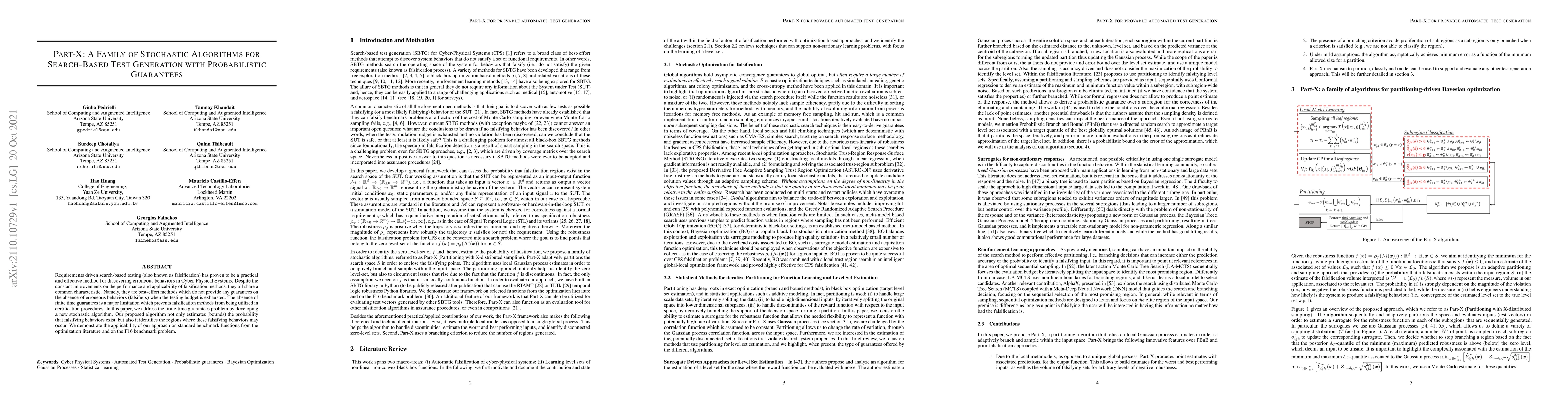 Thumbnail for Part-X: A Family of Stochastic Algorithms for Search-Based Test
  Generation with Probabilistic Guarantees