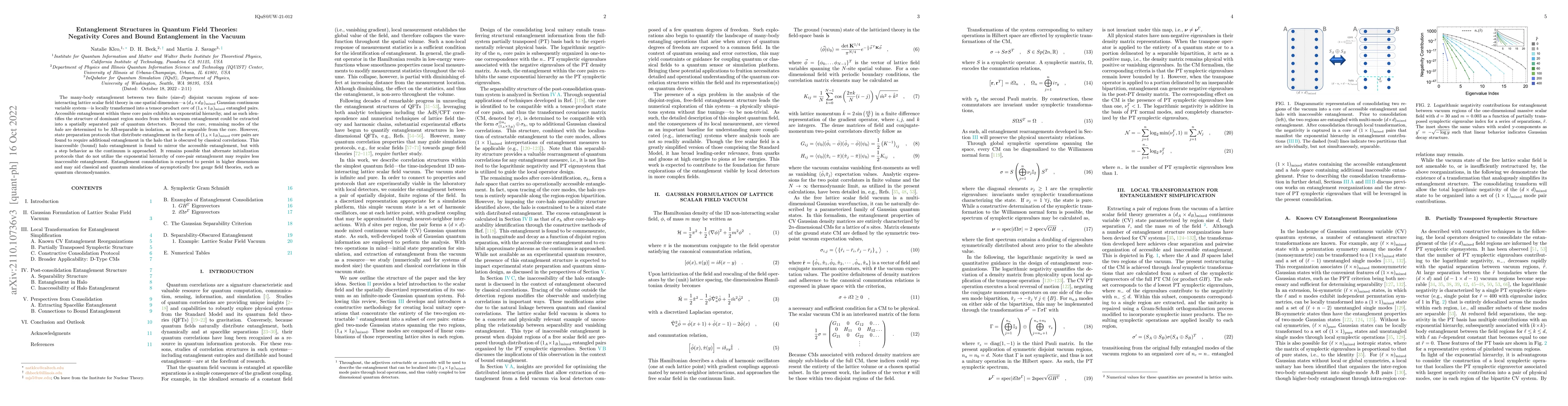 Thumbnail for Entanglement Structures in Quantum Field Theories: Negativity Cores and
  Bound Entanglement in the Vacuum