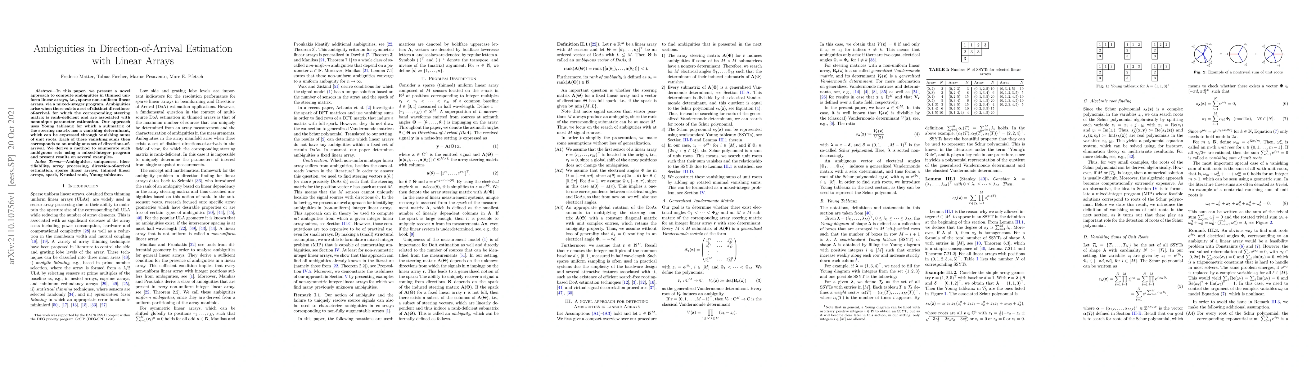 Thumbnail for Ambiguities in Direction-of-Arrival Estimation with Linear Arrays