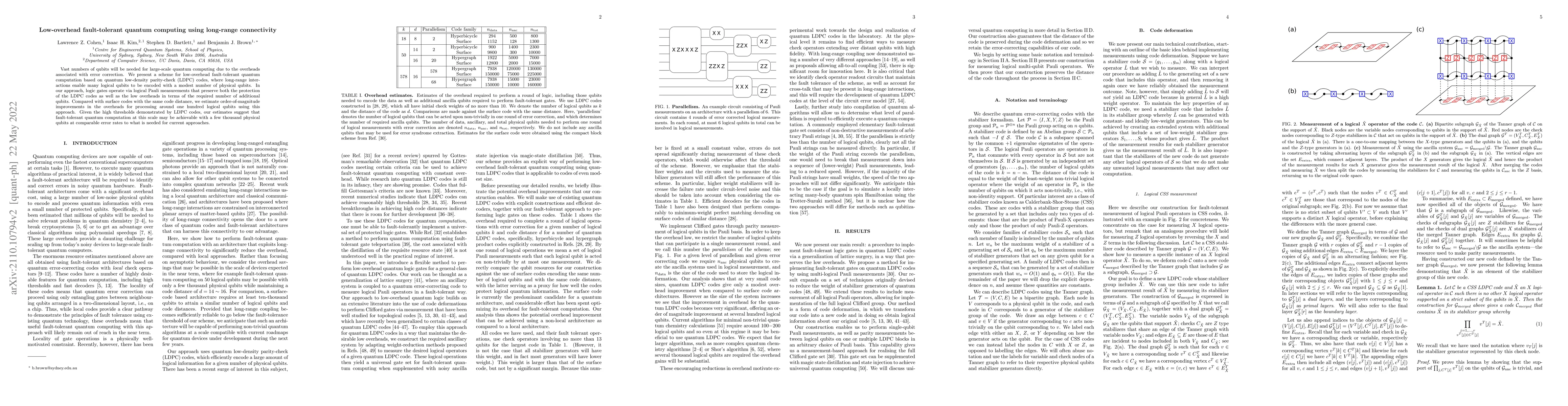 Thumbnail for Low-overhead fault-tolerant quantum computing using long-range
  connectivity