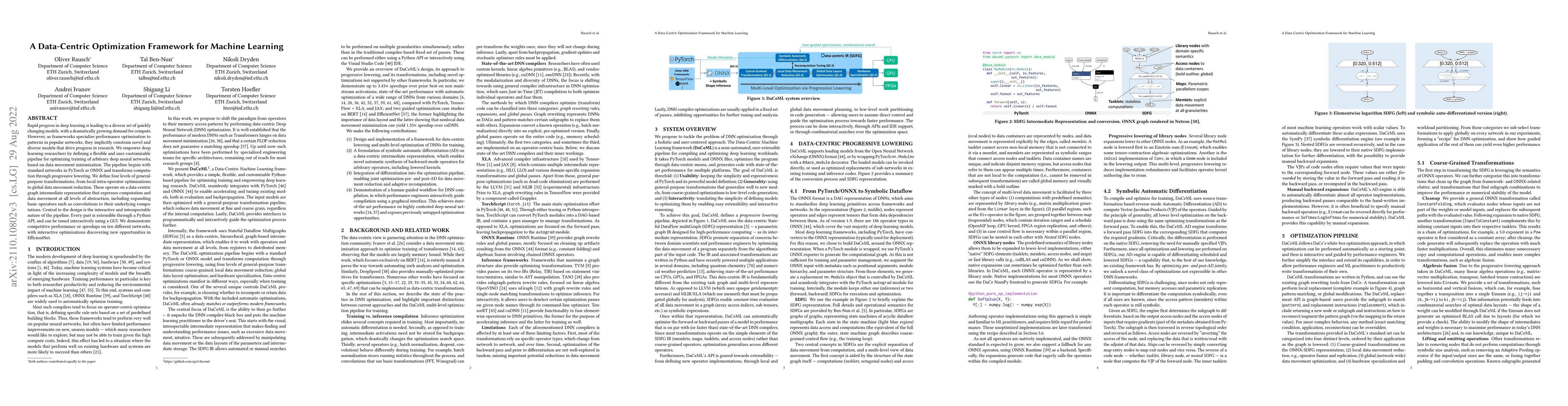 Thumbnail for A Data-Centric Optimization Framework for Machine Learning