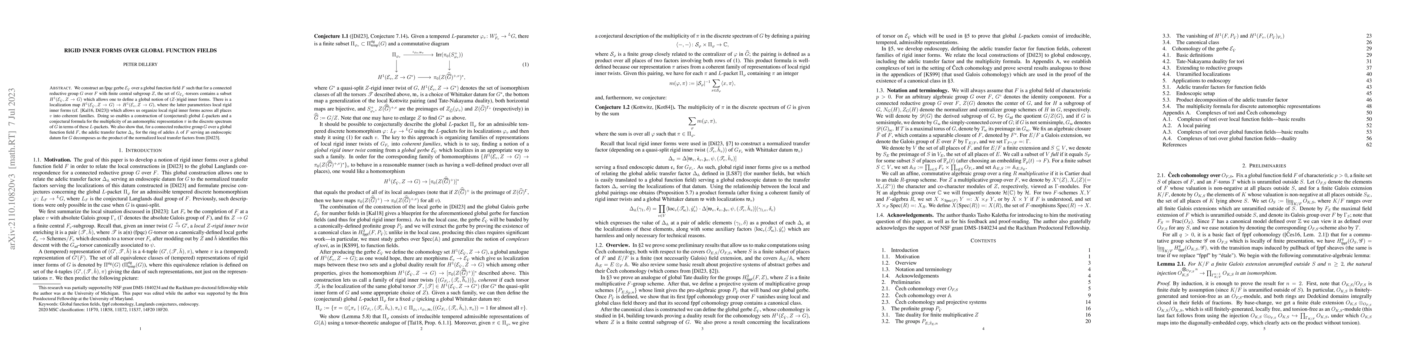 Thumbnail for Rigid inner forms over global function fields