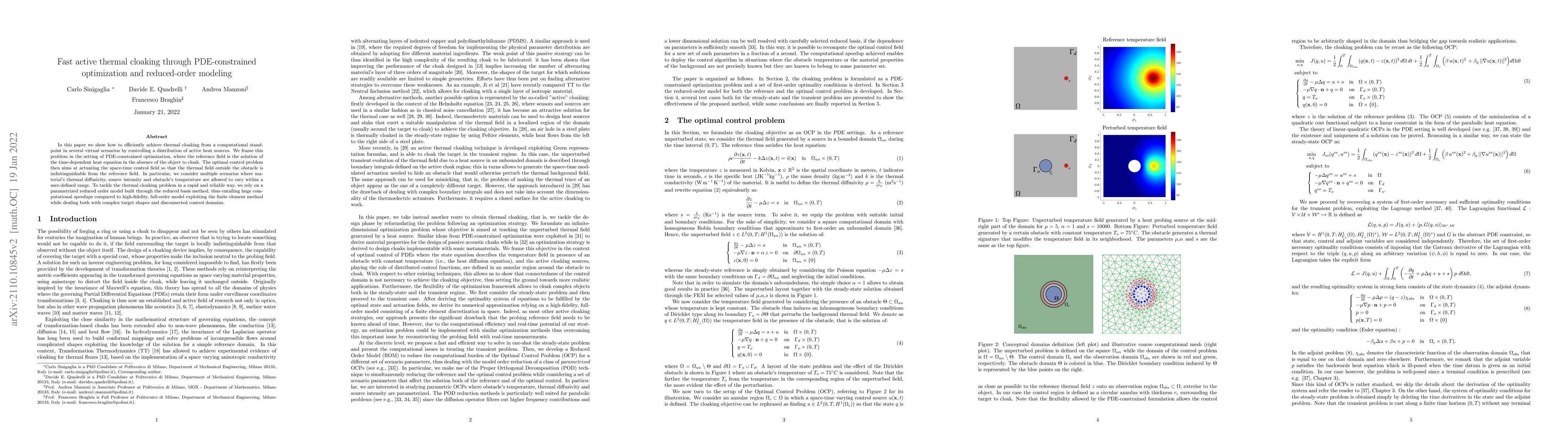 Thumbnail for Fast active thermal cloaking through PDE-constrained optimization and
  reduced-order modeling