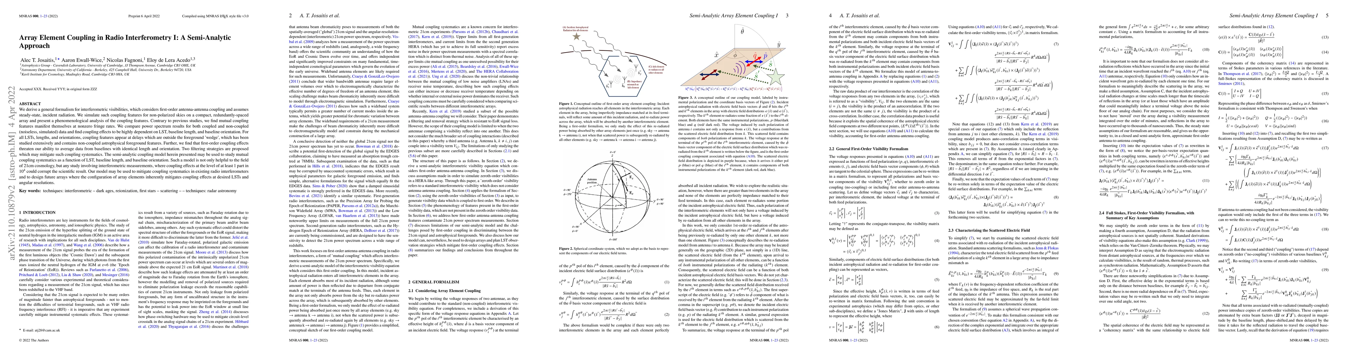Thumbnail for Array Element Coupling in Radio Interferometry I: A Semi-Analytic
  Approach