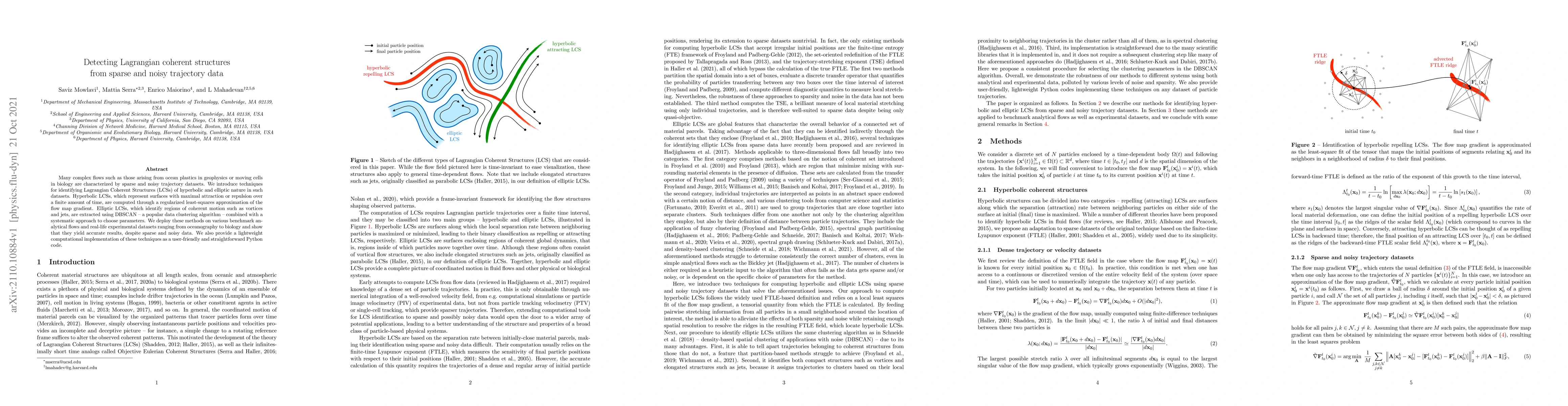 Thumbnail for Detecting Lagrangian coherent structures from sparse and noisy
  trajectory data