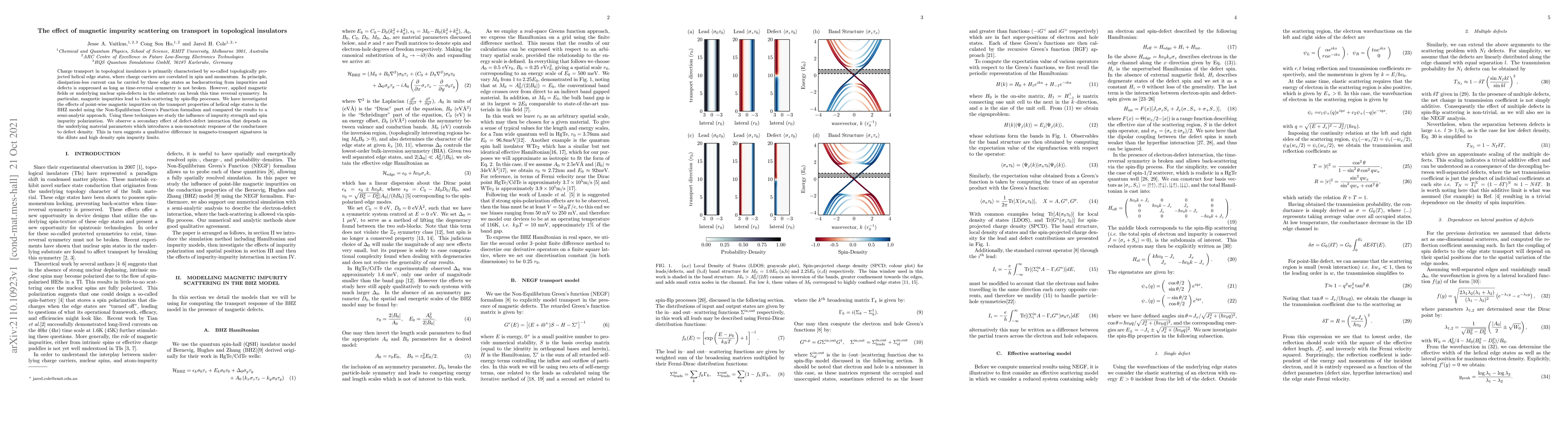 Thumbnail for The effect of magnetic impurity scattering on transport in topological
  insulators