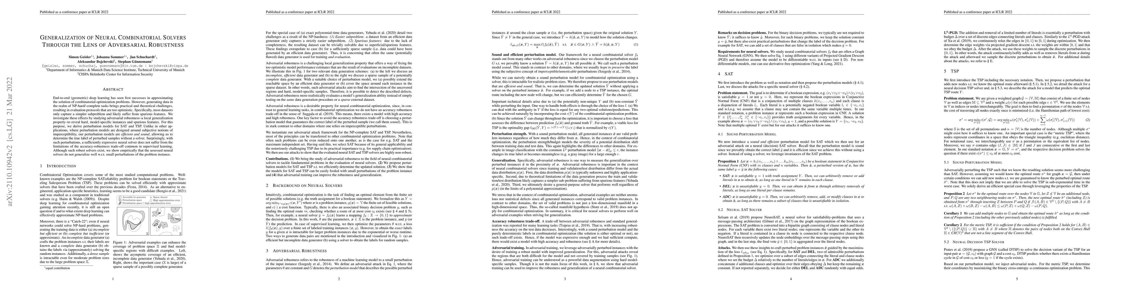Thumbnail for Generalization of Neural Combinatorial Solvers Through the Lens of
  Adversarial Robustness