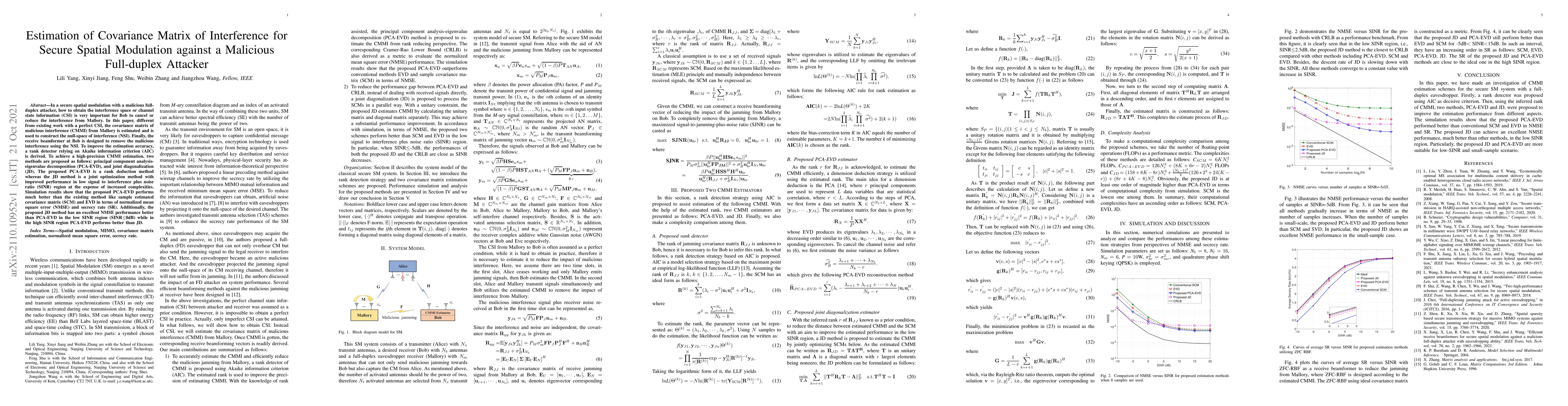 Thumbnail for Estimation of Covariance Matrix of Interference for Secure Spatial
  Modulation against a Malicious Full-duplex Attacker