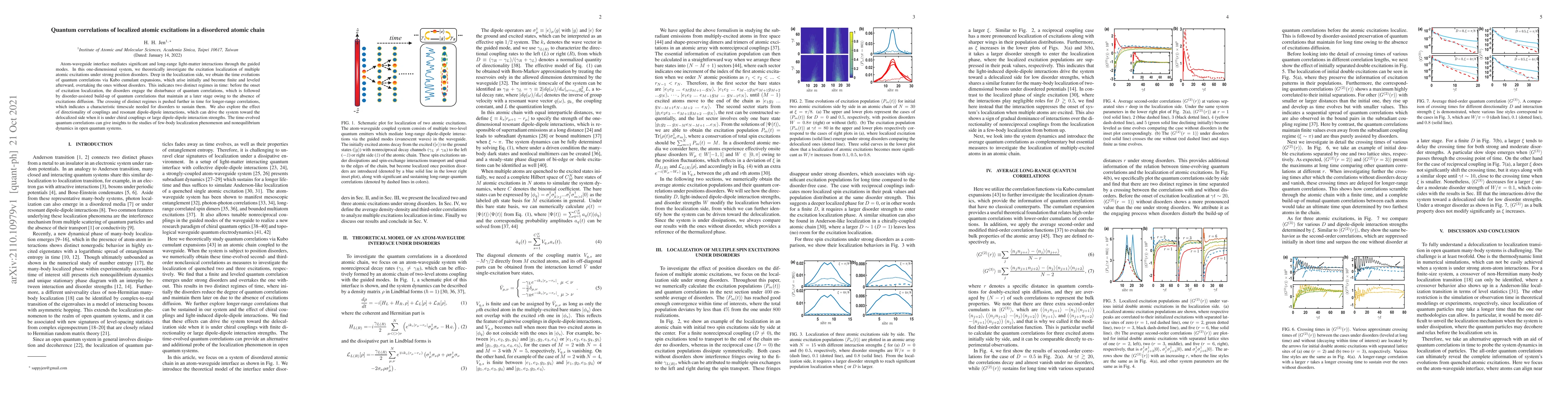 Thumbnail for Quantum correlations of localized atomic excitations in a disordered
  atomic chain