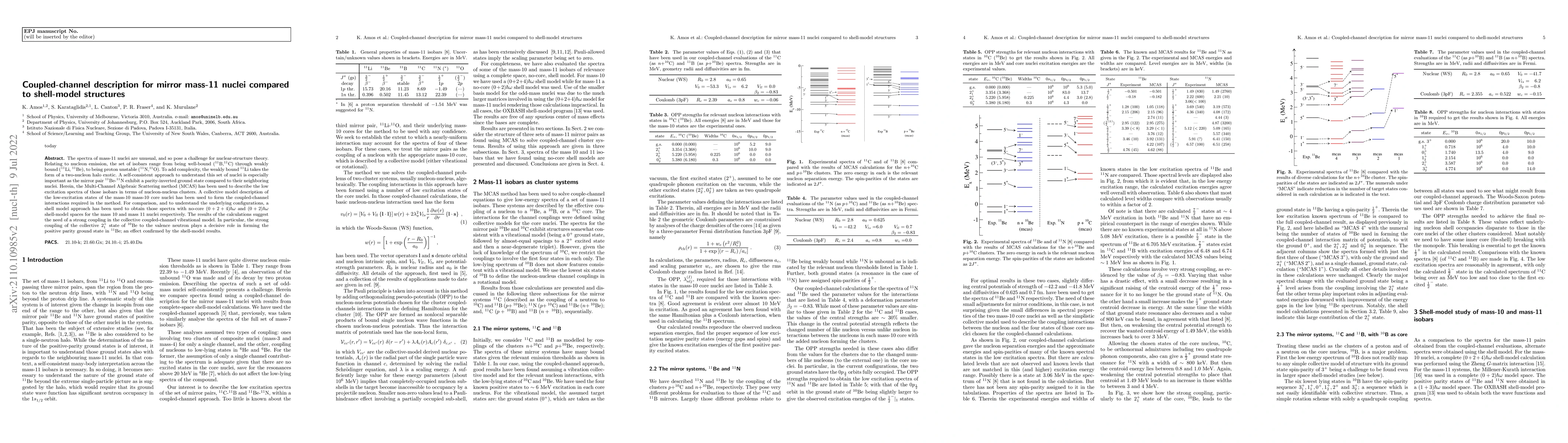 Thumbnail for Coupled-channel description for mirror mass-11 nuclei compared to
  shell-model structures