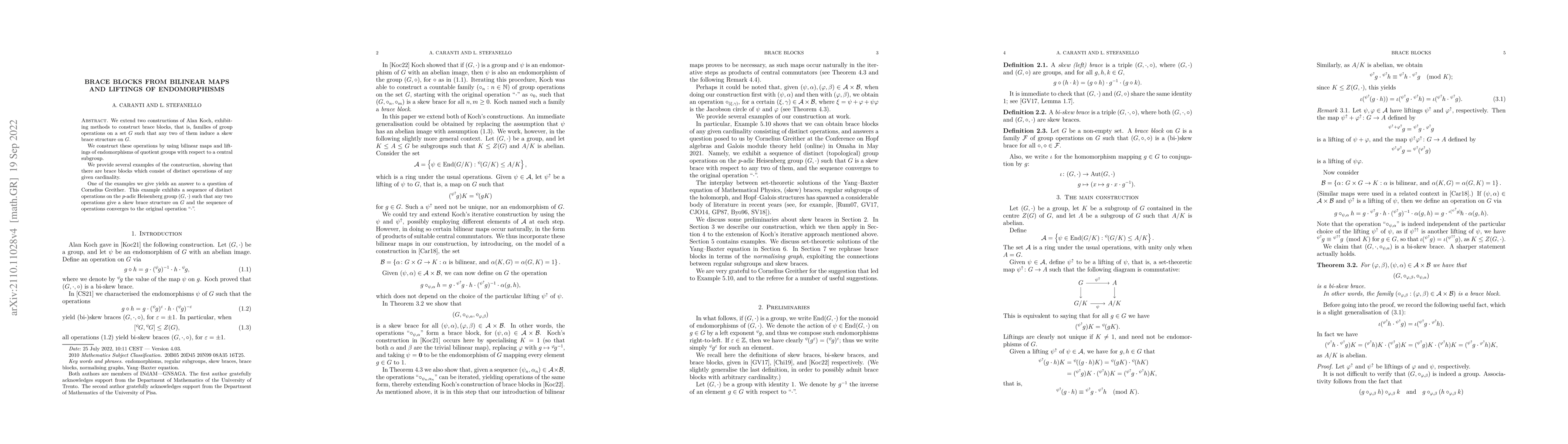 Thumbnail for Brace blocks from bilinear maps and liftings of endomorphisms