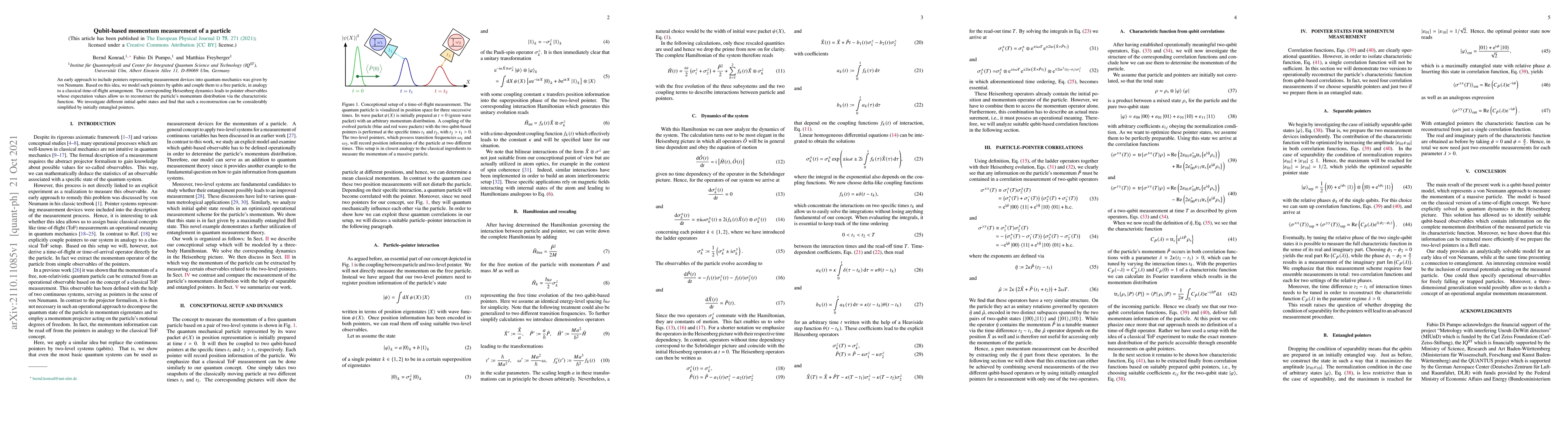 Thumbnail for Qubit-based momentum measurement of a particle