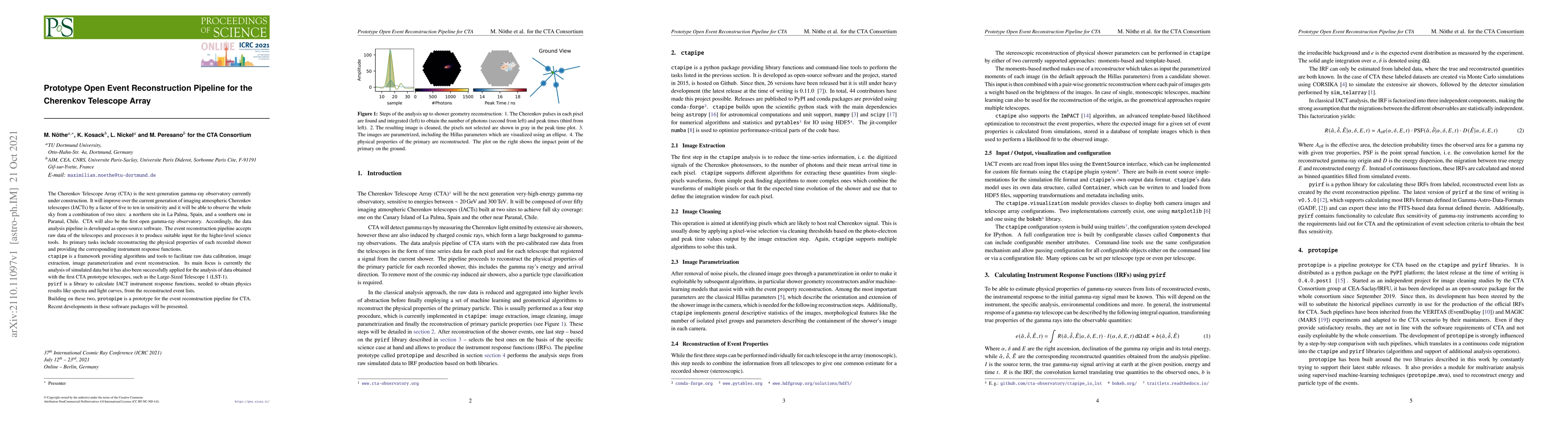 Thumbnail for Prototype Open Event Reconstruction Pipeline for the Cherenkov Telescope
  Array