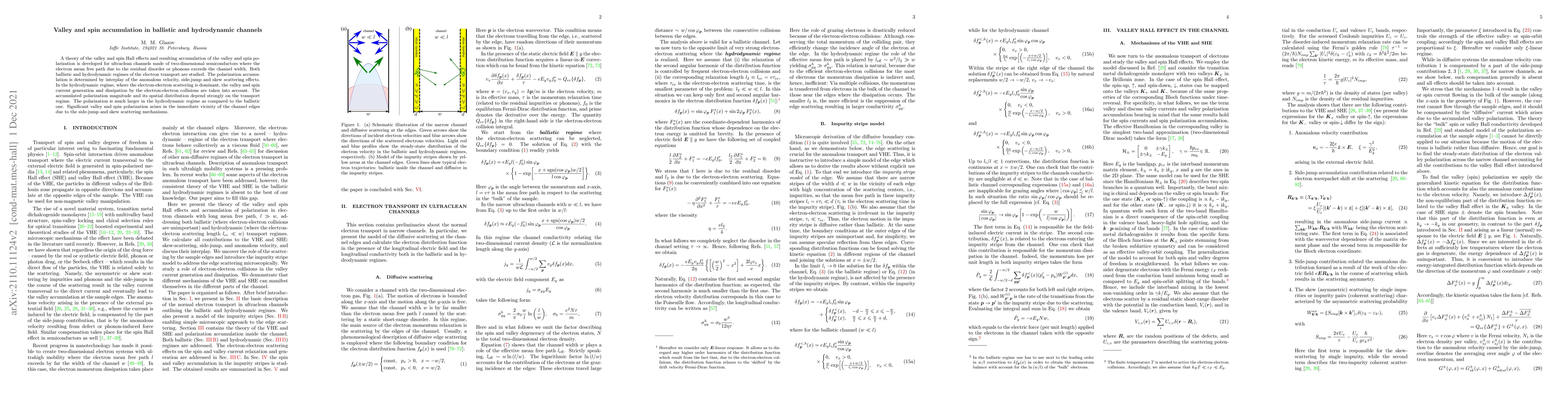 Thumbnail for Valley and spin accumulation in ballistic and hydrodynamic channels