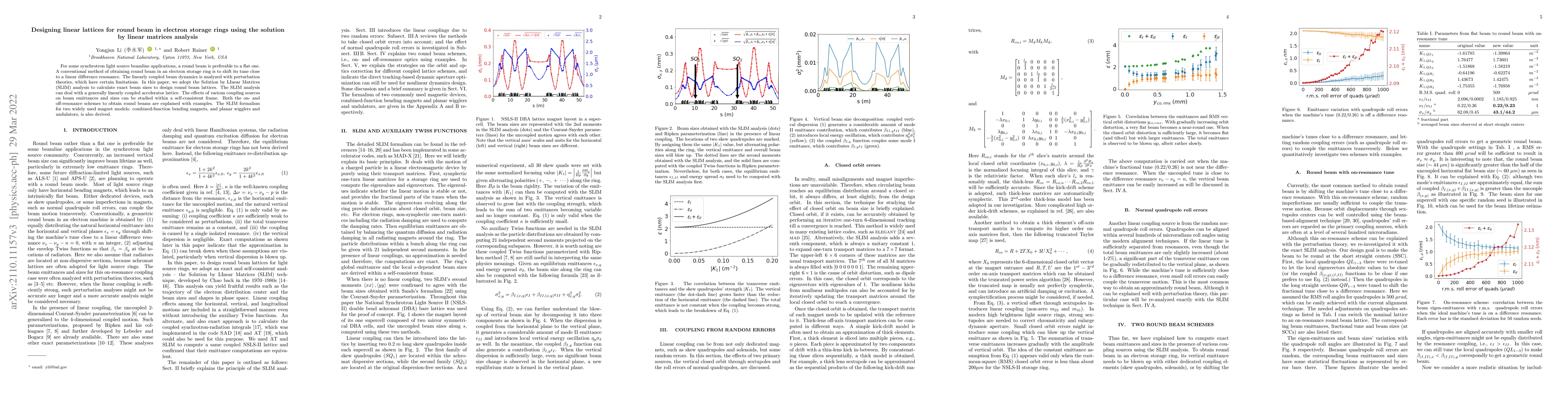 Thumbnail for Designing linear lattices for round beam in electron storage rings using
  the solution by linear matrices analysis