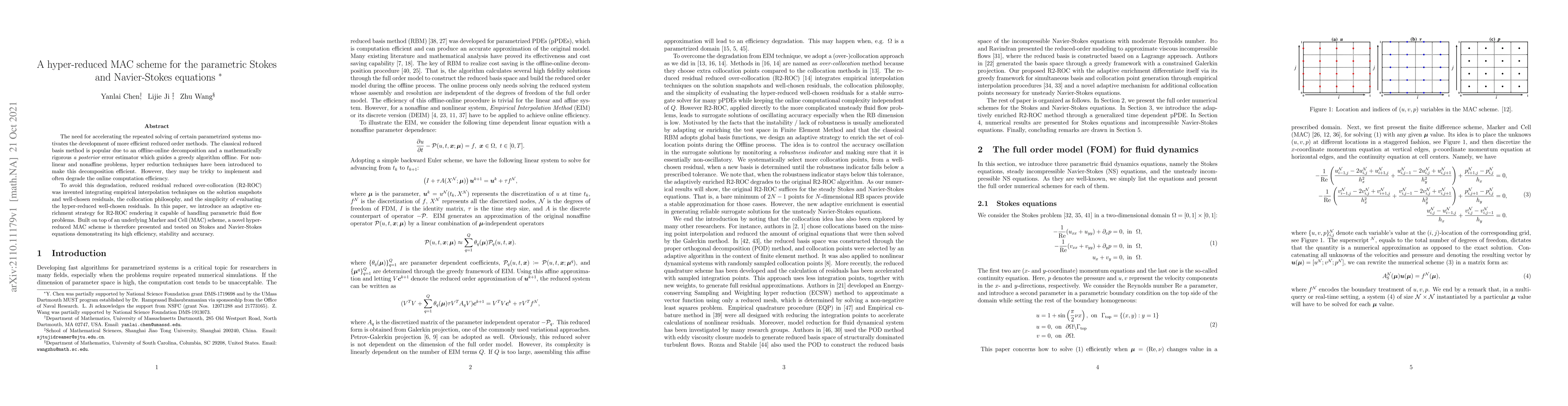 Thumbnail for A hyper-reduced MAC scheme for the parametric Stokes and Navier-Stokes
  equations