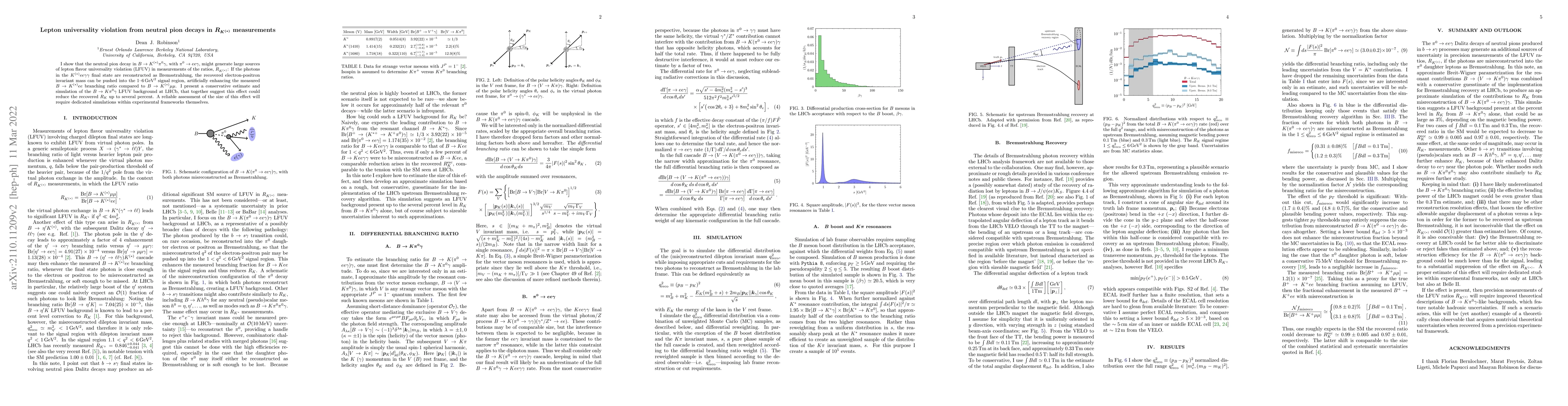 Thumbnail for Lepton universality violation from neutral pion decays in $R_{K^{(*)}}$
  measurements