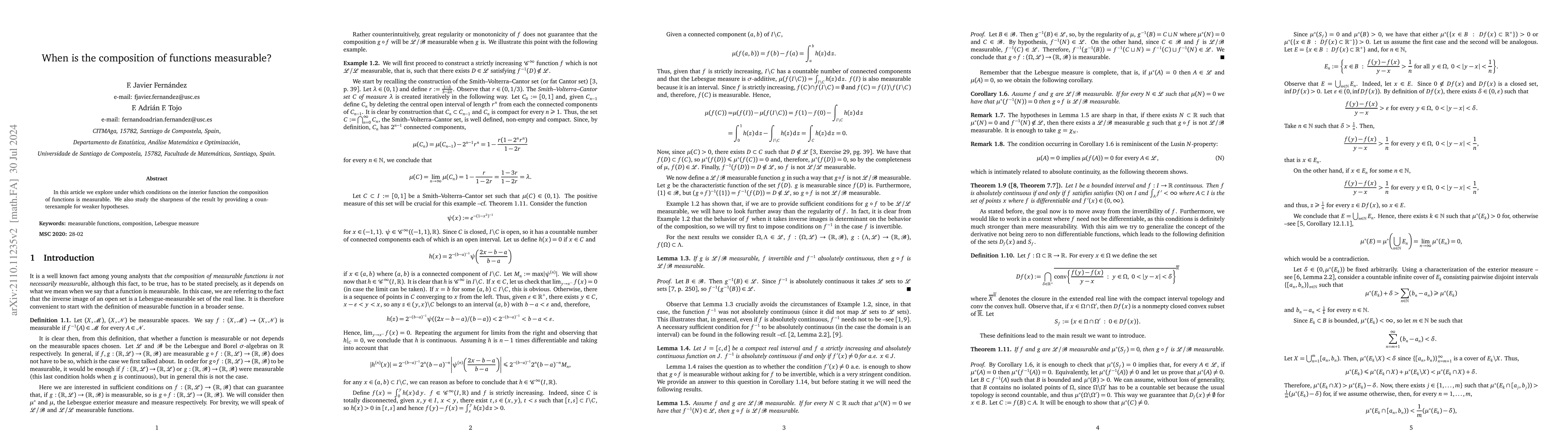 Thumbnail for When is the composition of functions measurable?