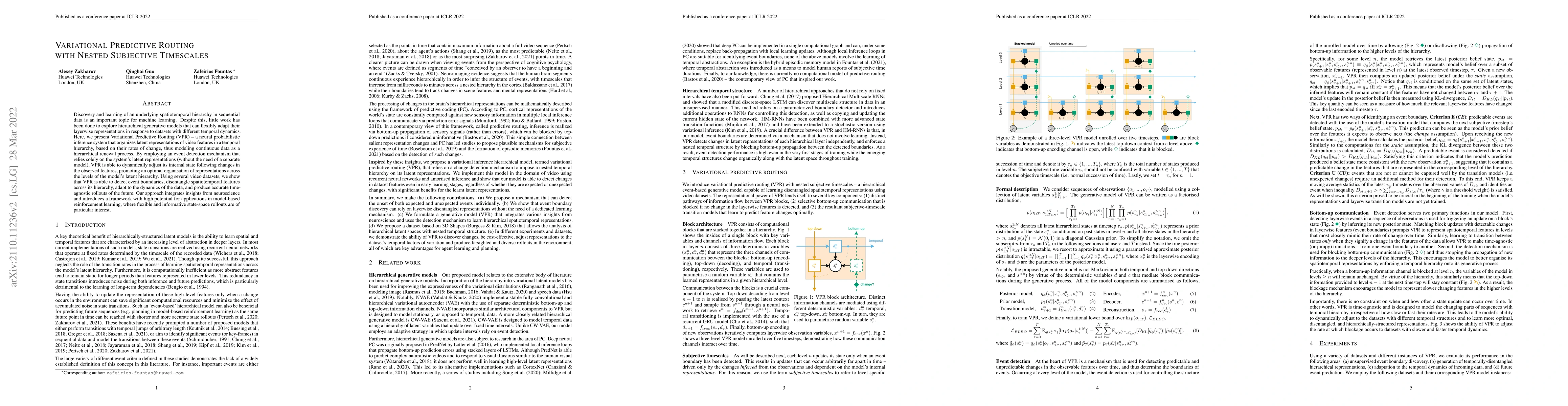 Thumbnail for Variational Predictive Routing with Nested Subjective Timescales