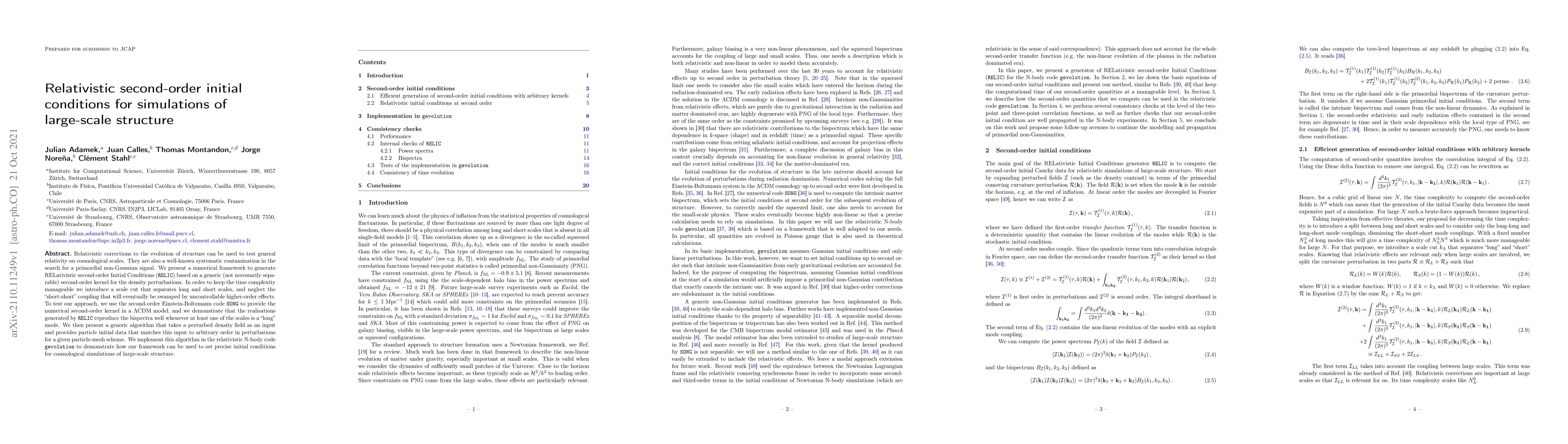Thumbnail for Relativistic second-order initial conditions for simulations of
  large-scale structure