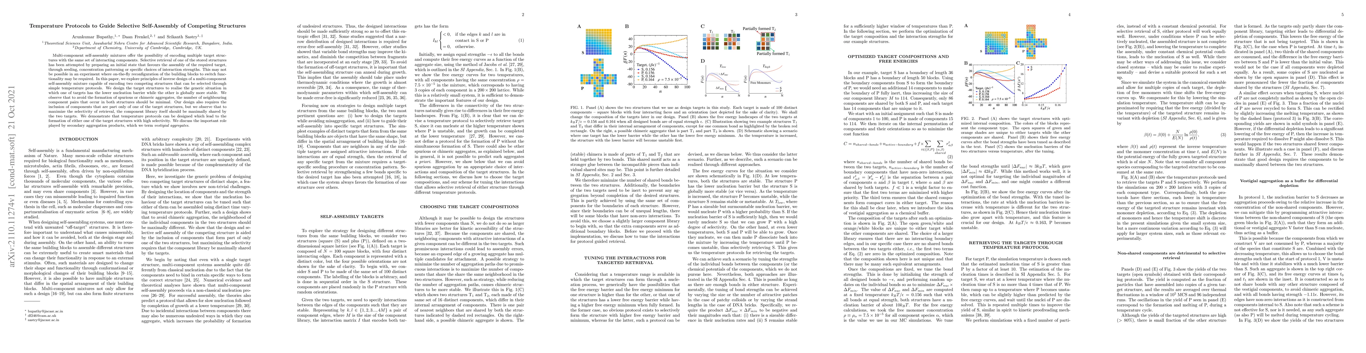 Thumbnail for Temperature Protocols to Guide Selective Self-Assembly of Competing
  Structures