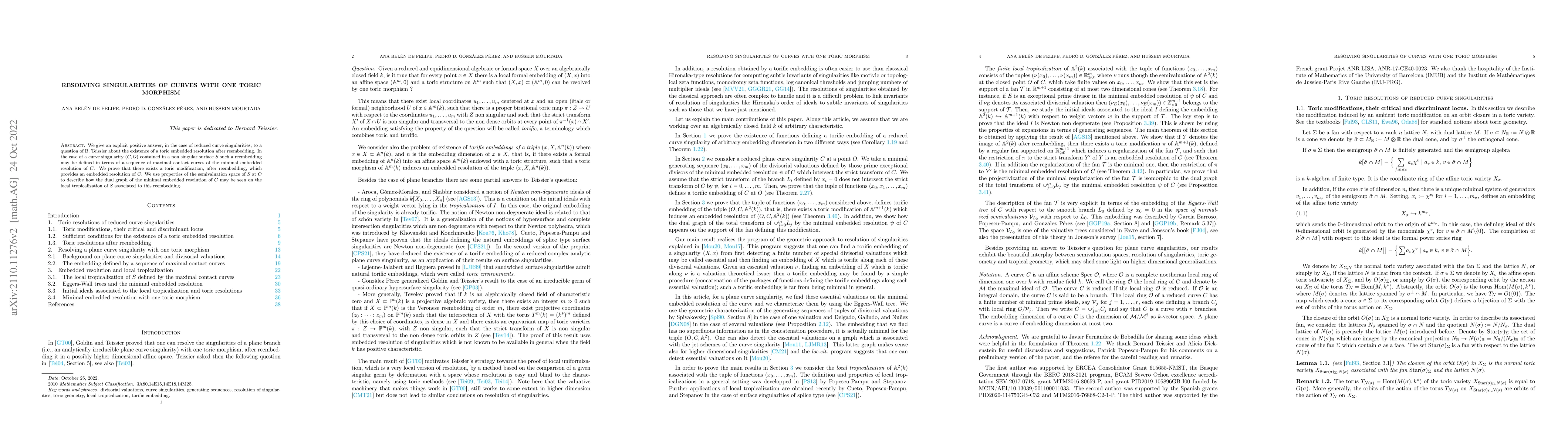 Thumbnail for Resolving singularities of curves with one toric morphism