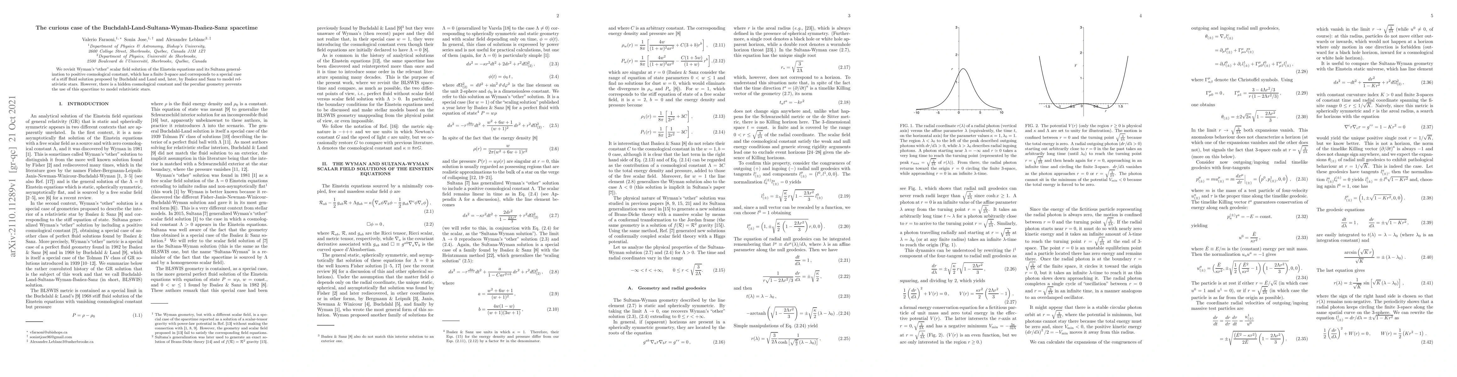 Thumbnail for The curious case of the Buchdahl-Land-Sultana-Wyman-Iba\~nez-Sanz
  spacetime