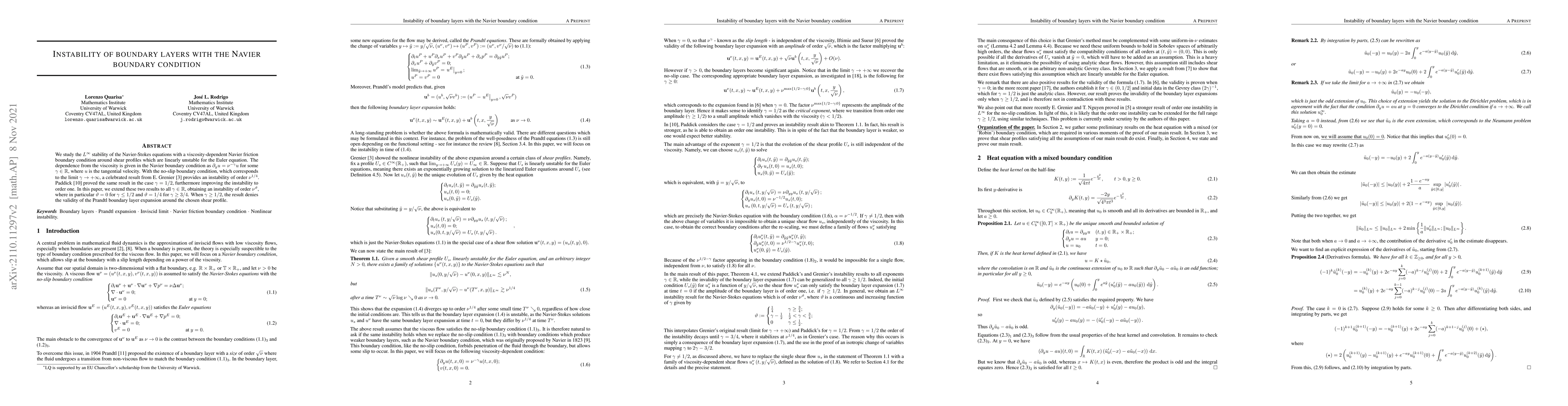 Thumbnail for Instability of Boundary Layers with the Navier Boundary Condition